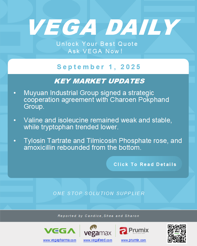 VEGA Daily Dated on September 1st 2025 Vitamin Amino Acid APl Food Additives.png